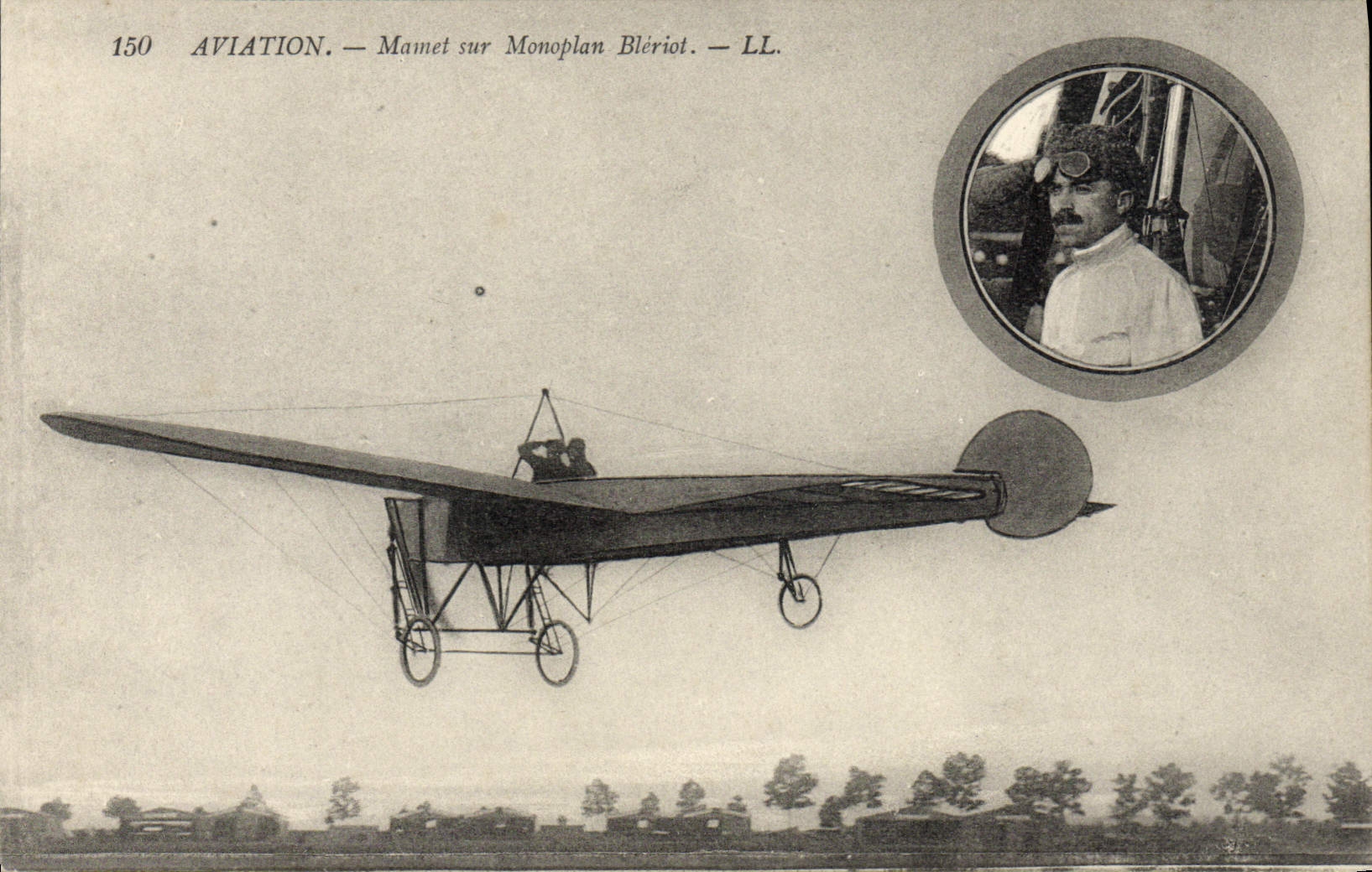 CPA Aviation Avion mamet sur monoplan Bleriot 