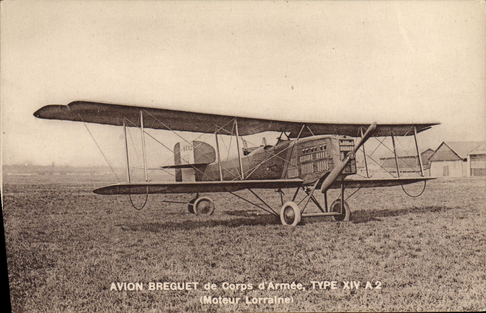 CPA Aviation Avion Breguet de Corps d'Armee Type XIV A 2 Moteur Lorraine 