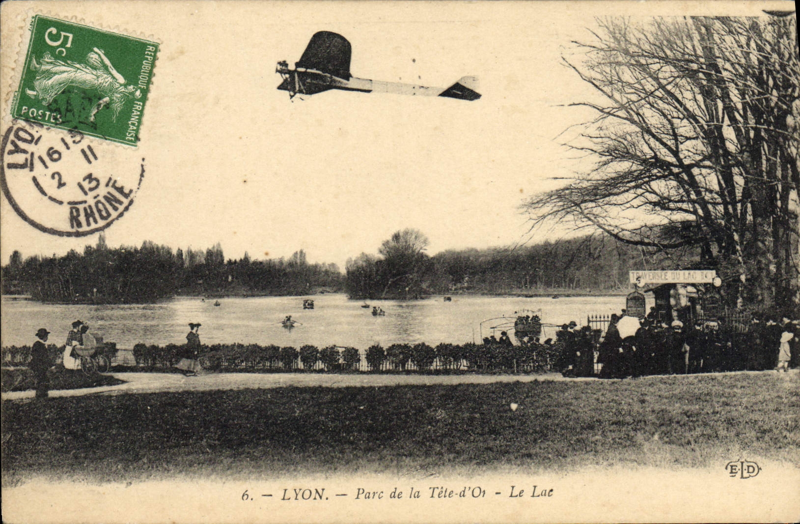 CPA Aviation Avion Lyon Parc de la Tete d'Or Le lac 