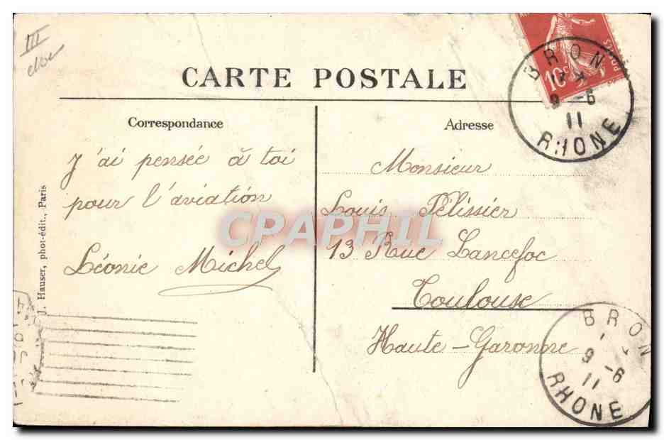 CPA Aviation Avion Monoplan Morane pilote par Frey  — Rückseite