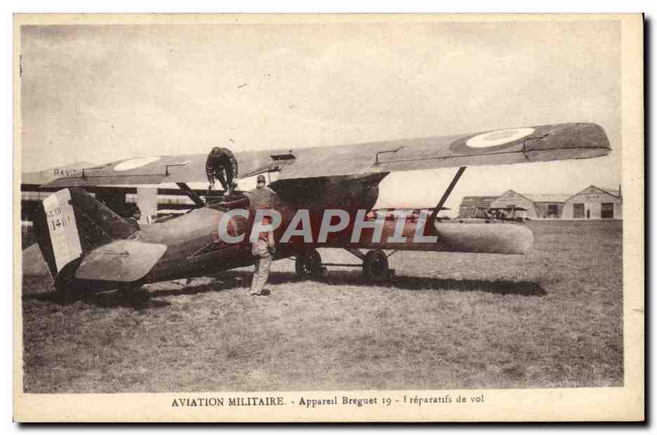 CPA Aviation militaire Apapreil Breguet 19 Preparatifs de vol Avion