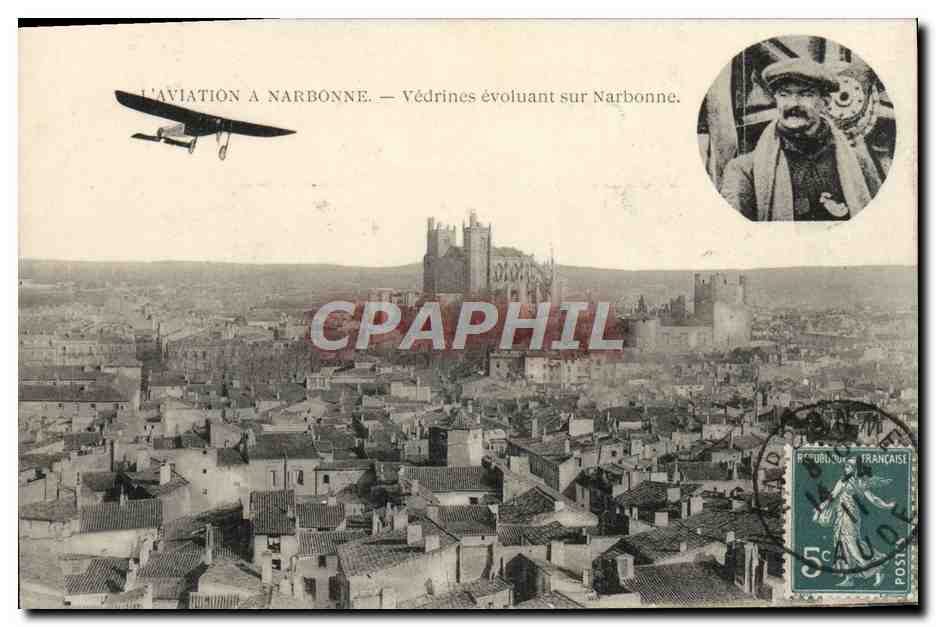 CPA Aviation Avion Vedrines evoluant sur narbonne 