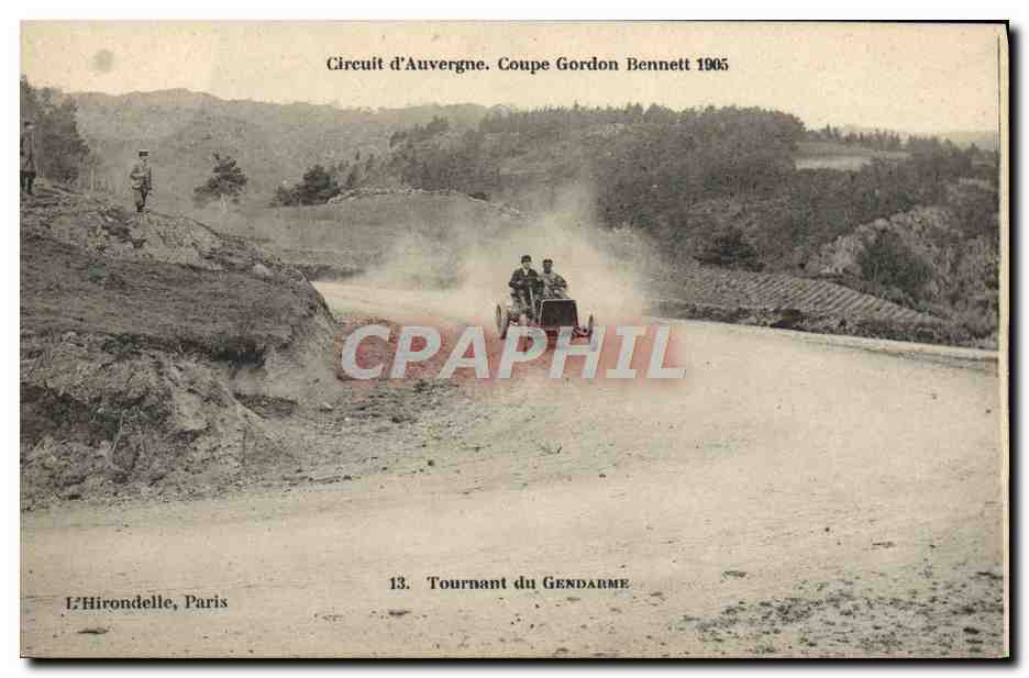 CPA Automobile Circuit d'Auvergne coupe gordon Bennett 1905 Tournant du gendarme