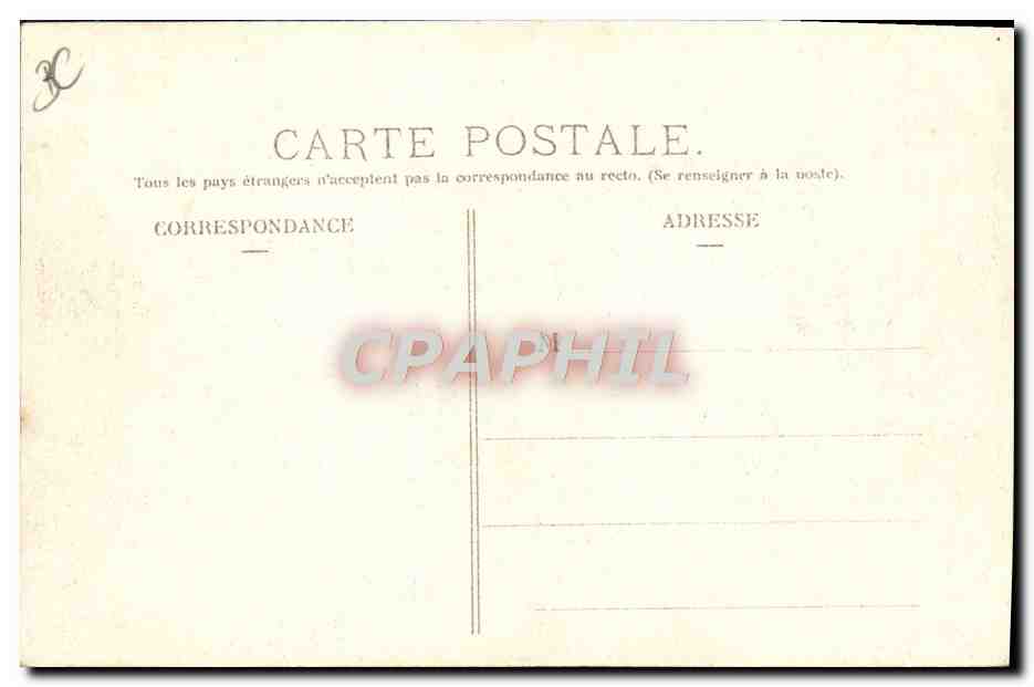 CPA Automobile Circuit d'Auvergne coupe gordon Bennett 1905 Pontaumur Depart de M Burton  — Verso