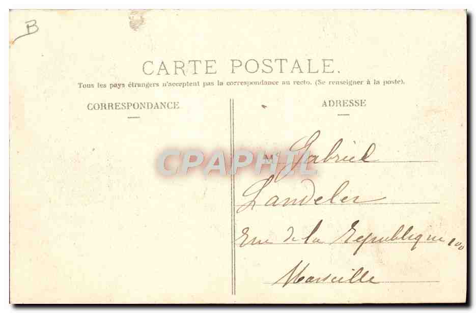 CPA Automobile Circuit d'Auvergne coupe gordon Bennett 1905 Virage de la mort pres Lastic  — Verso