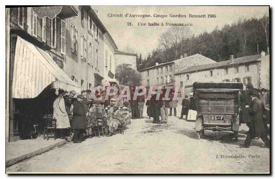 CPA Automobile Circuit d'Auvergne coupe gordon Bennett 1905 Une halte a Pongibeaud 