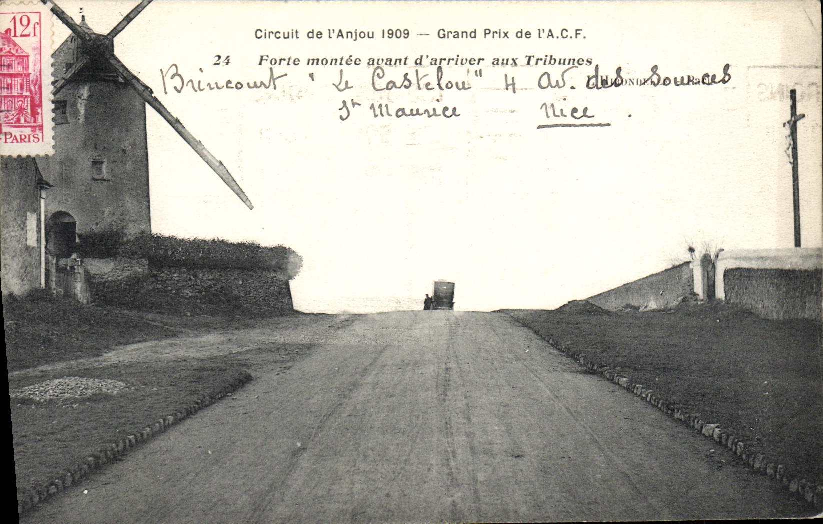 CPA Automobile Circuit d'Auvergne coupe gordon Bennett 1905 Circuit de l'Anjou 1909 Grand prix de l'ACF Moulin 