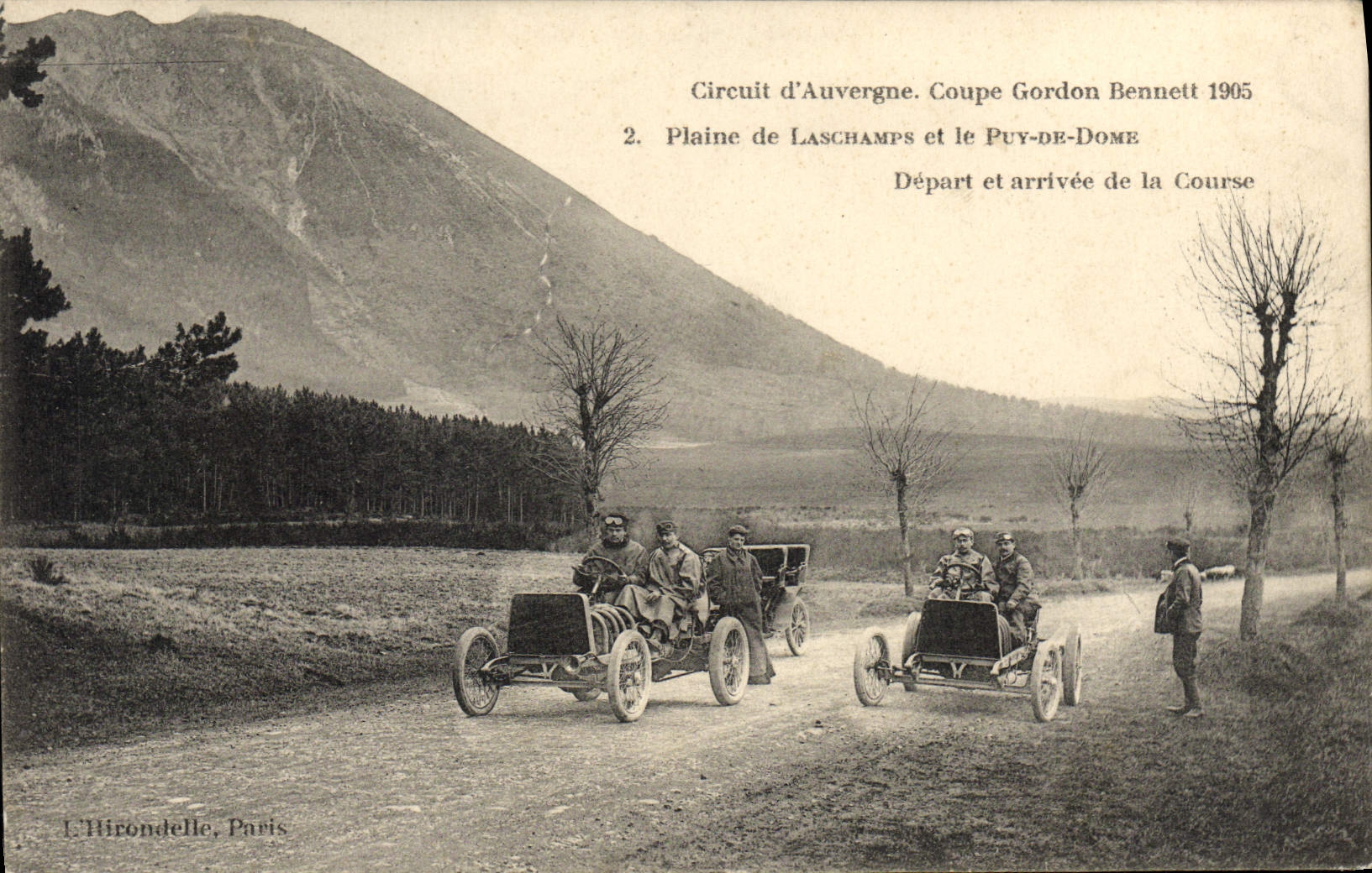 CPA Automobile Circuit d'Auvergne coupe gordon Bennett 1905 plaine de Laschamps et le Puy de Dome Depart et arrivee de 