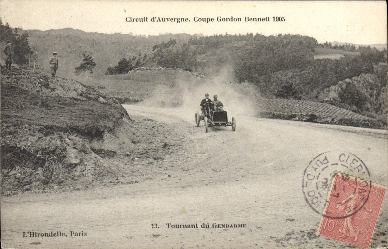 CPA Automobile Circuit d'Auvergne coupe gordon Bennett 1905 Tournant du gendarme 