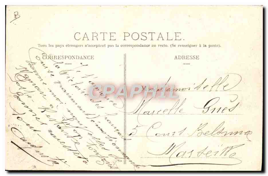 CPA Automobile Circuit d'Auvergne coupe gordon Bennett 1905 Tournant du gendarme  — Verso