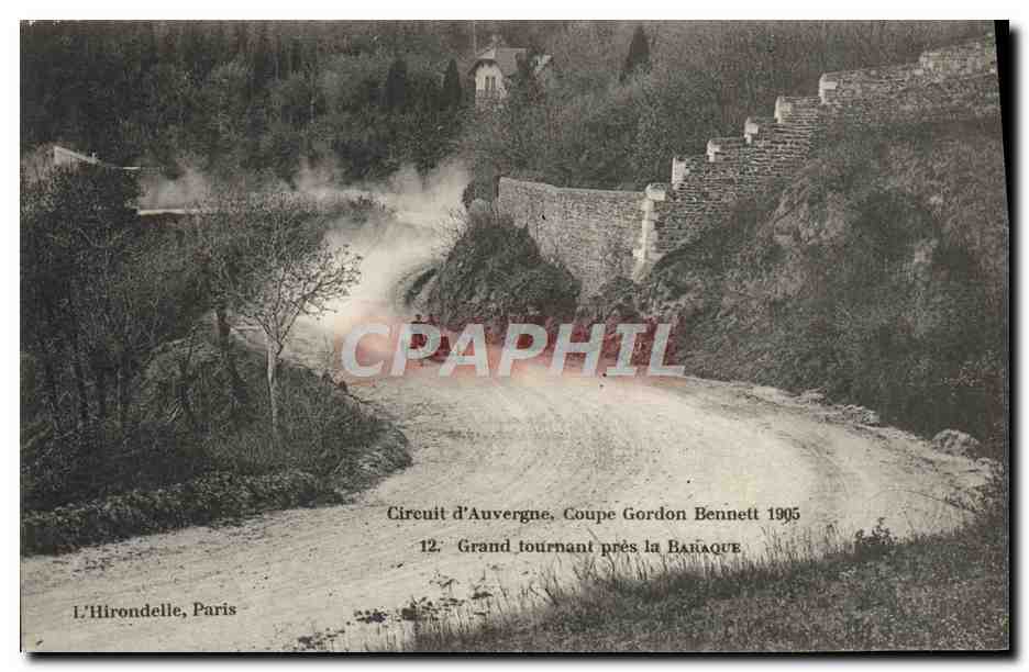 CPA Automobile Circuit d'Auvergne coupe gordon Bennett 1905 Grand tournant pres la Baraque 