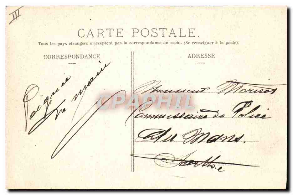 CPA Automobile Circuit d'Auvergne coupe gordon Bennett 1905 Panorama de Rochefort et les deux tournants  — Verso