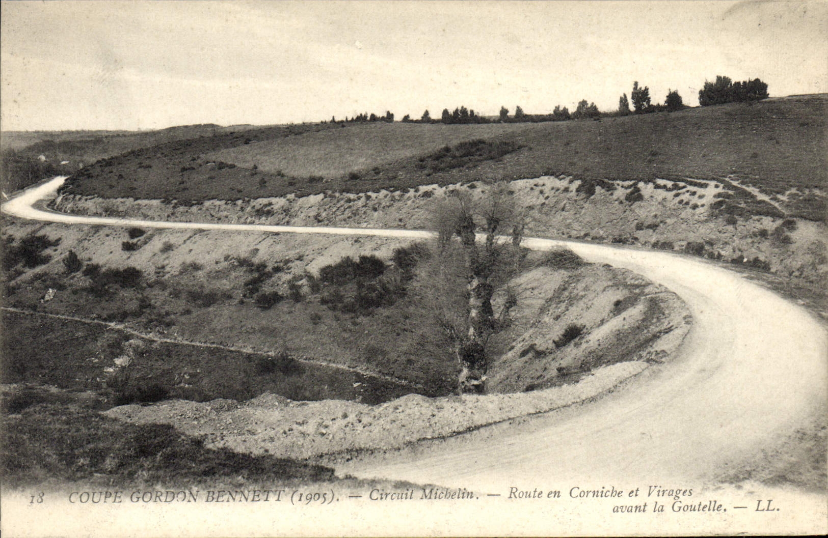 CPA Automobile Circuit d'Auvergne coupe gordon Bennett 1905 Circuit Michelin Route en corniche et virages Goutelle