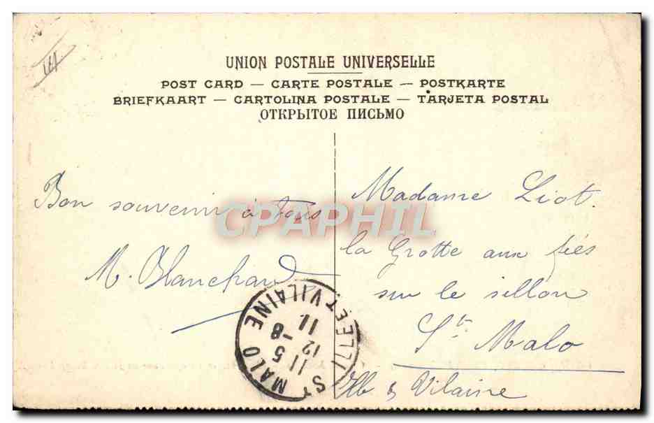 CPA Automobile Circuit d'Auvergne coupe gordon Bennett 1905 Circuit Michelin Descente et virages Bourg Lastic  — Verso