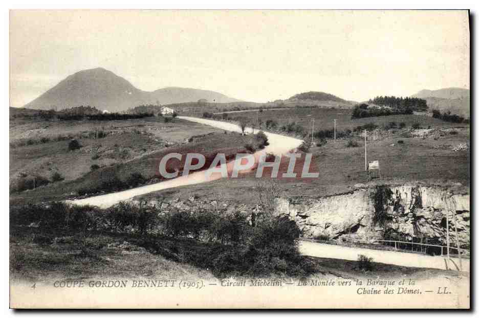 CPA Automobile Circuit d'Auvergne coupe gordon Bennett 1905 Circuit Michelin La montee vers la baraque et la chaine des