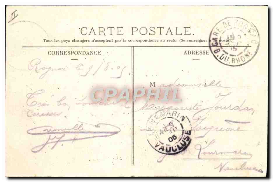 CPA Automobile Circuit d'Auvergne coupe gordon Bennett 1905 Panorama de Clermont Ferrand Route de Nohanent — Verso