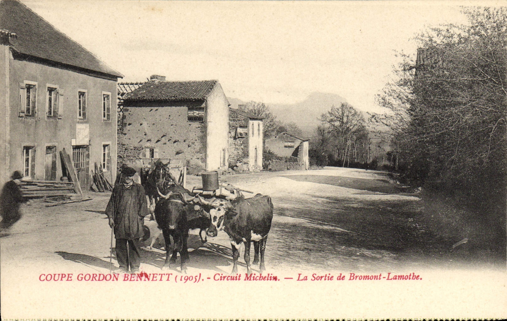 CPA Automobile Circuit d'Auvergne coupe gordon Bennett 1905 Circuit Michelin la sortie de Bromont lamothe Attelage 