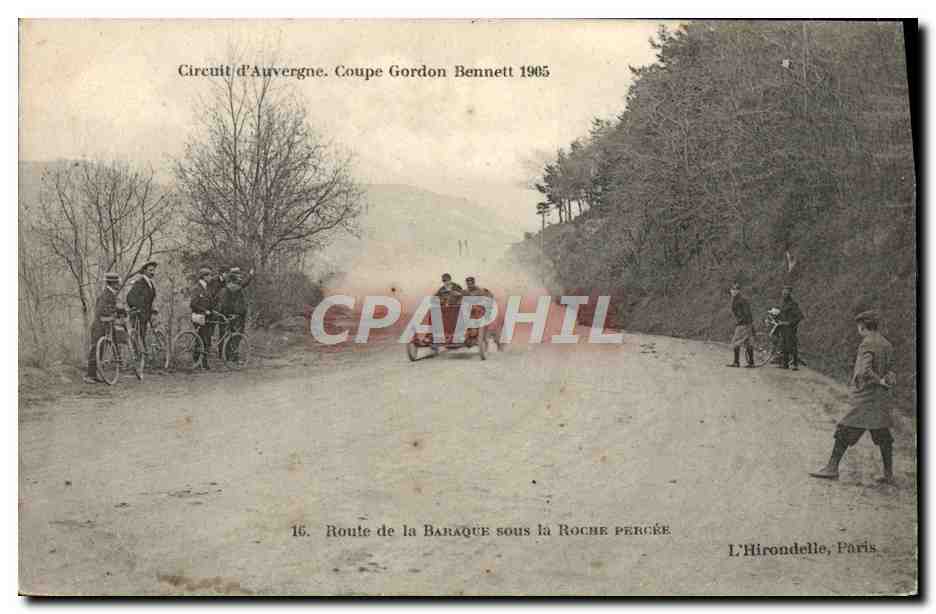 CPA Automobile Circuit d'Auvergne coupe gordon Bennett 1905 Route de la Baraque sous la roche percee Velo Cycle Cyclism