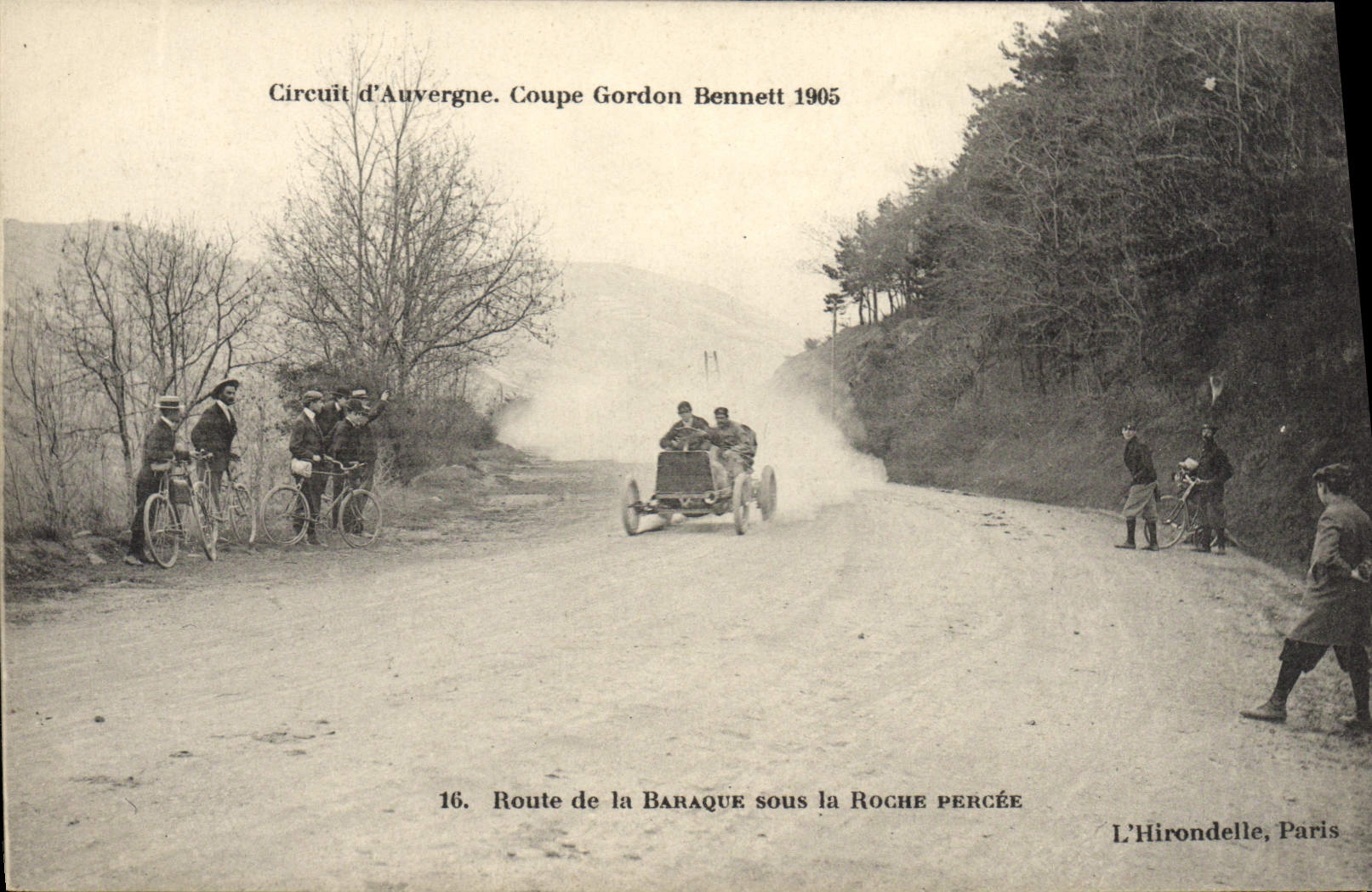 Ruta de la Baraque bajo la Roche percée — Circuito de Auvergne, Copa Gordon Bennett 1905 — L'Hirondelle, París