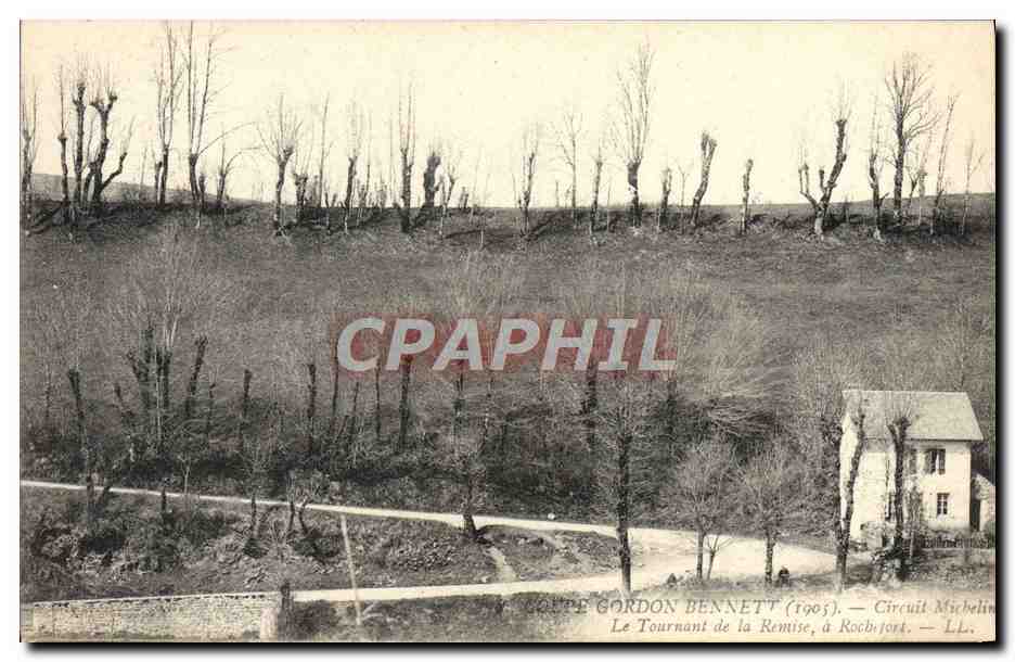 CPA Automobile Circuit d'Auvergne coupe gordon Bennett 1905 Circuit Michelin Le tournant de la remise a Rochefort 