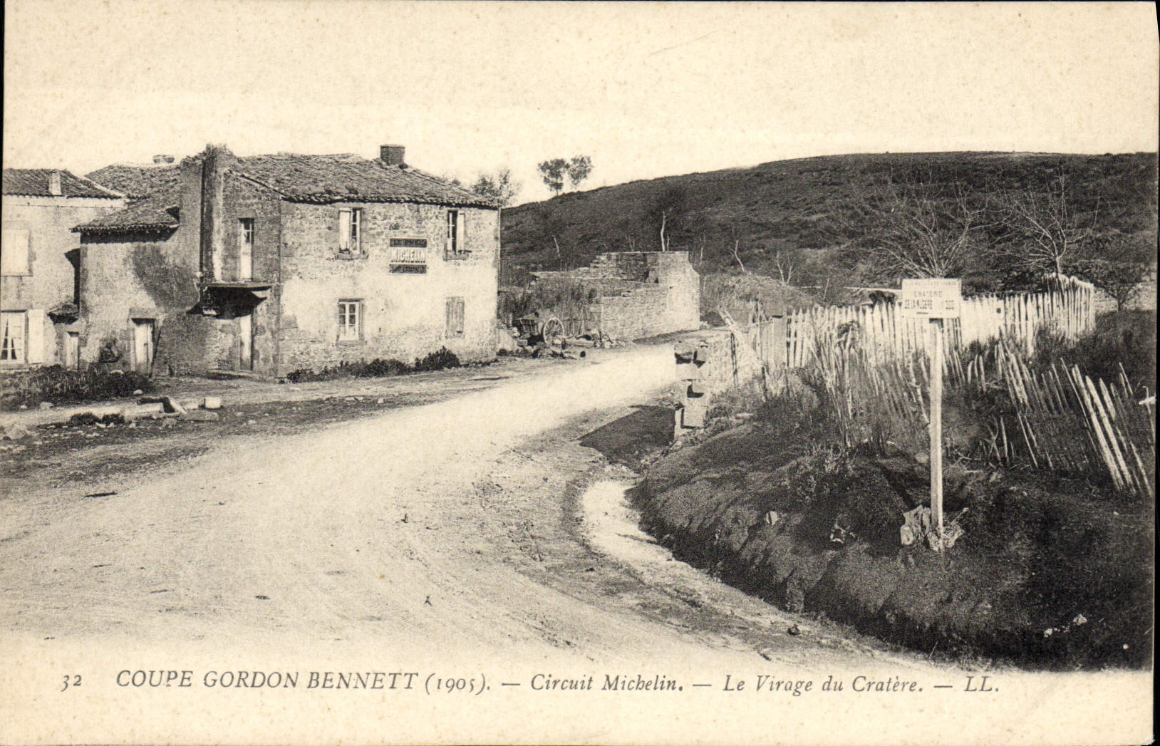 CPA Automobile Circuit d'Auvergne coupe gordon Bennett 1905 Circuit Michelin Le virage du cratere