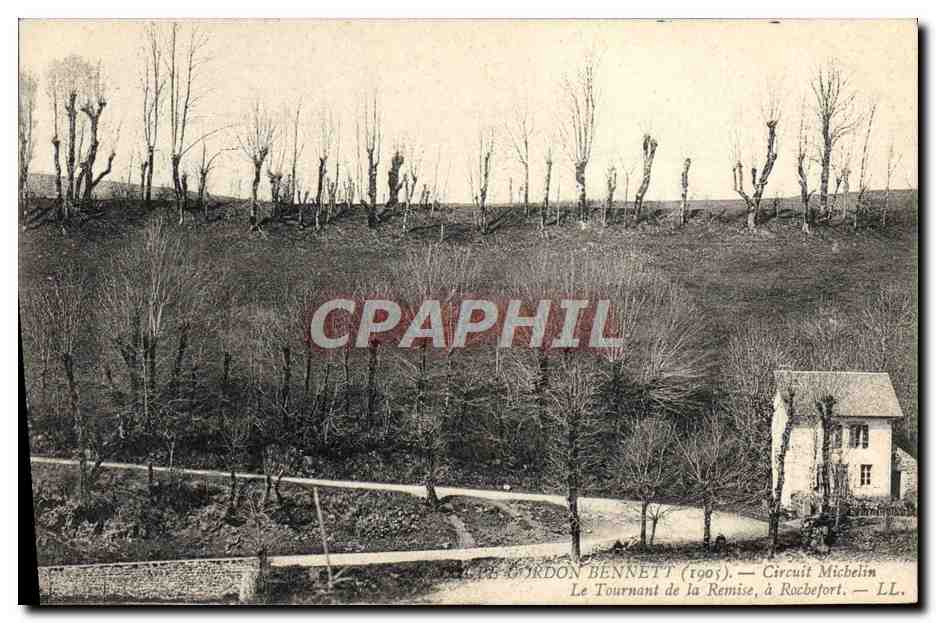 CPA Automobile Circuit d'Auvergne coupe gordon Bennett 1905 Le tournant de la remise a Rochefort 