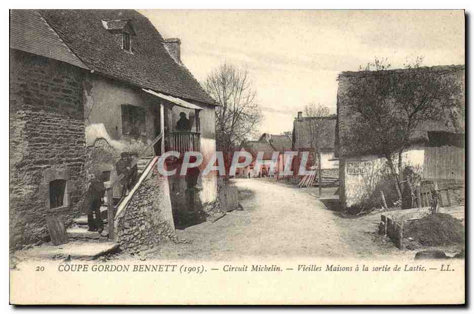 CPA Automobile Circuit d'Auvergne coupe gordon Bennett 1905 Circuit Michelin Vieilles maisons a la sortie de Lastic 