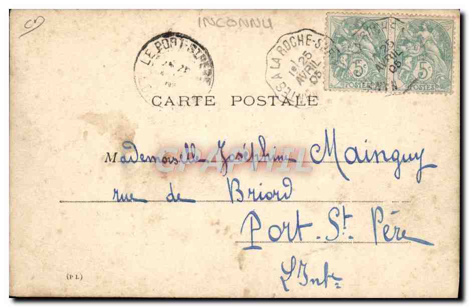 Automobile — scène de rue — éditeur inconnu, n° de série non visible — Verso