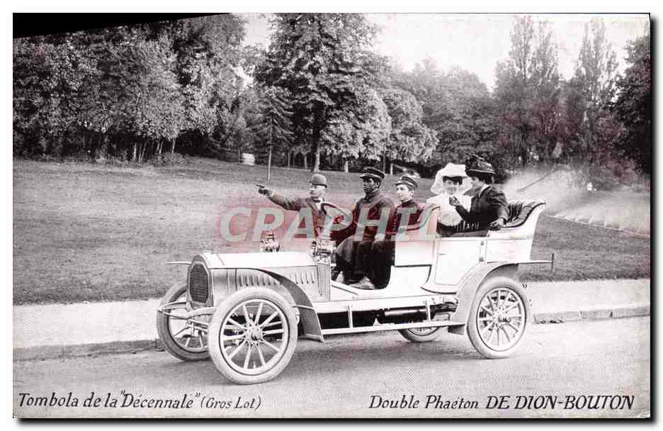 Double Phaéton DE DION-BOUTON — Tombola de la "Décennale" (Gros Lot)