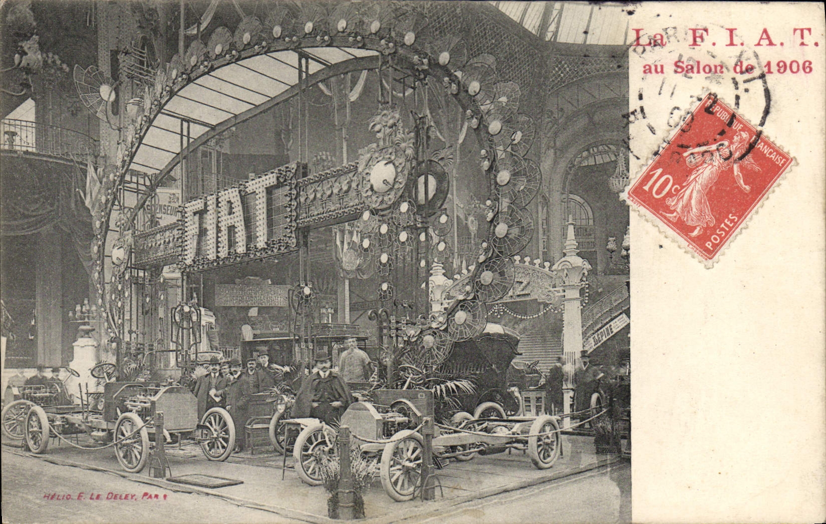 Salon de l'Automobile 1906 — Stand Fiat — Éditeur Hélio F. Le Deley, Paris