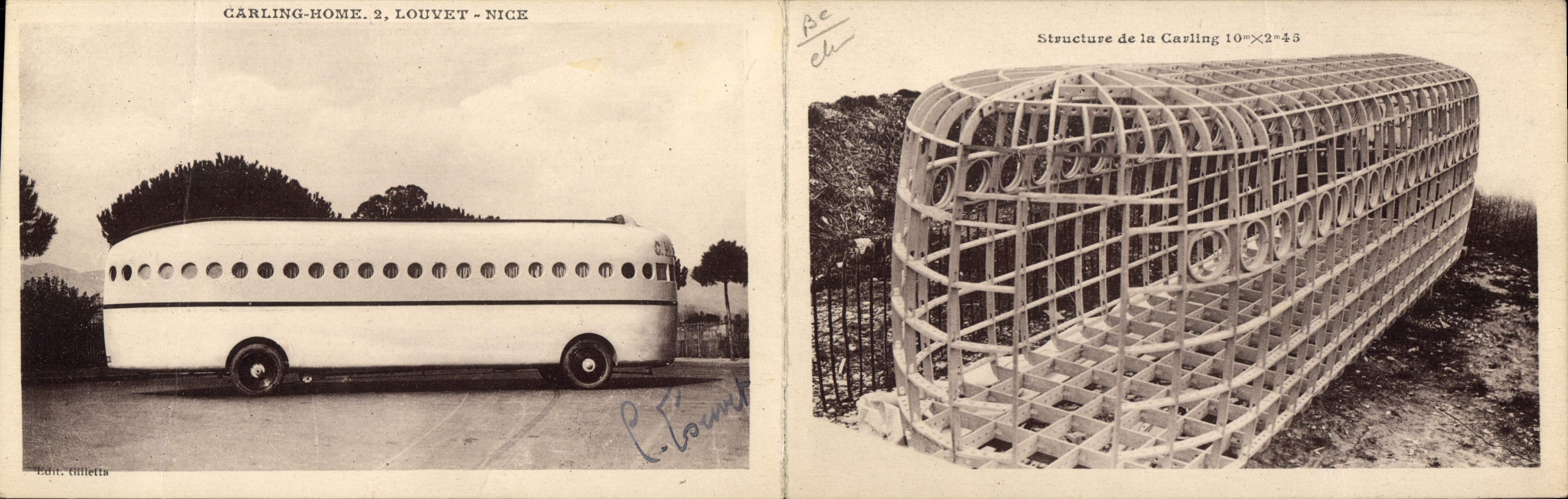 CARTE DOUBLE Automobile Autobus Carling Home Louvet Nice