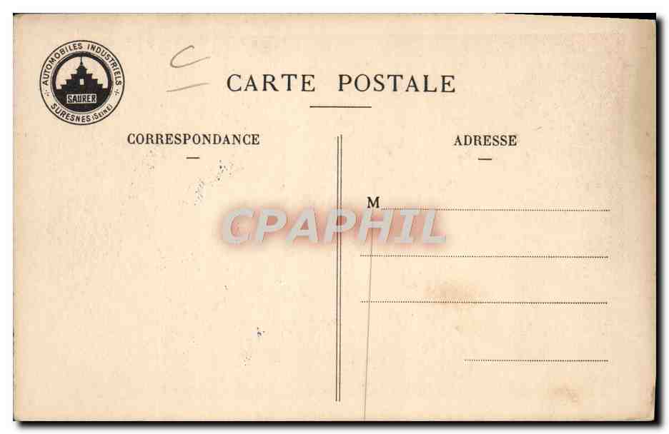 CPA Camion Saurer pour le transport des ordures menageres — Rückseite