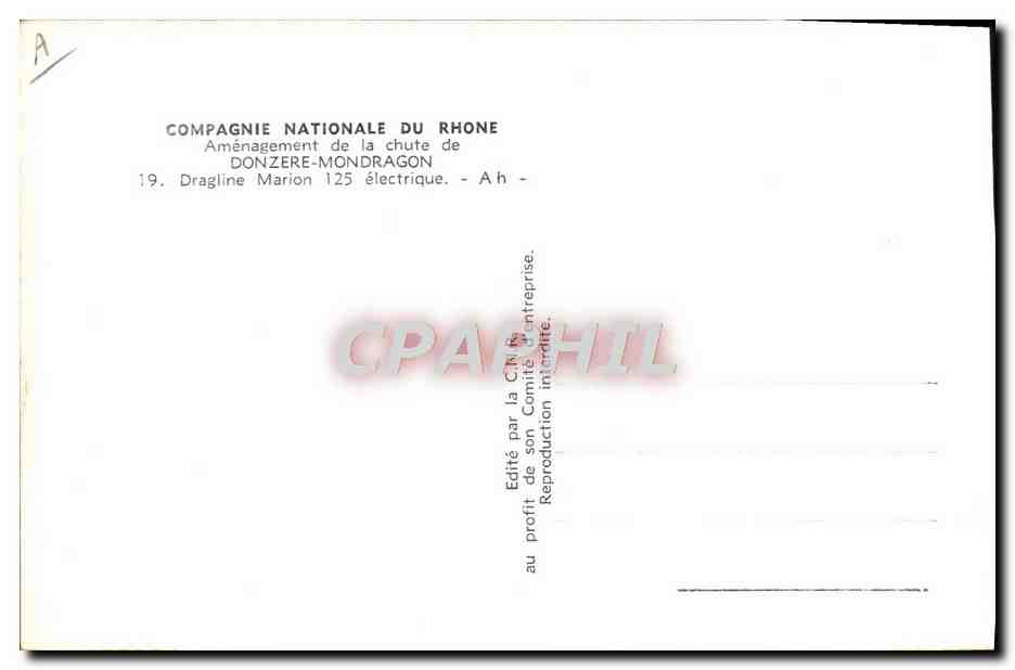 CPM Donzerre Mondragon Dragline Marion 125 electrique Grue — Rückseite