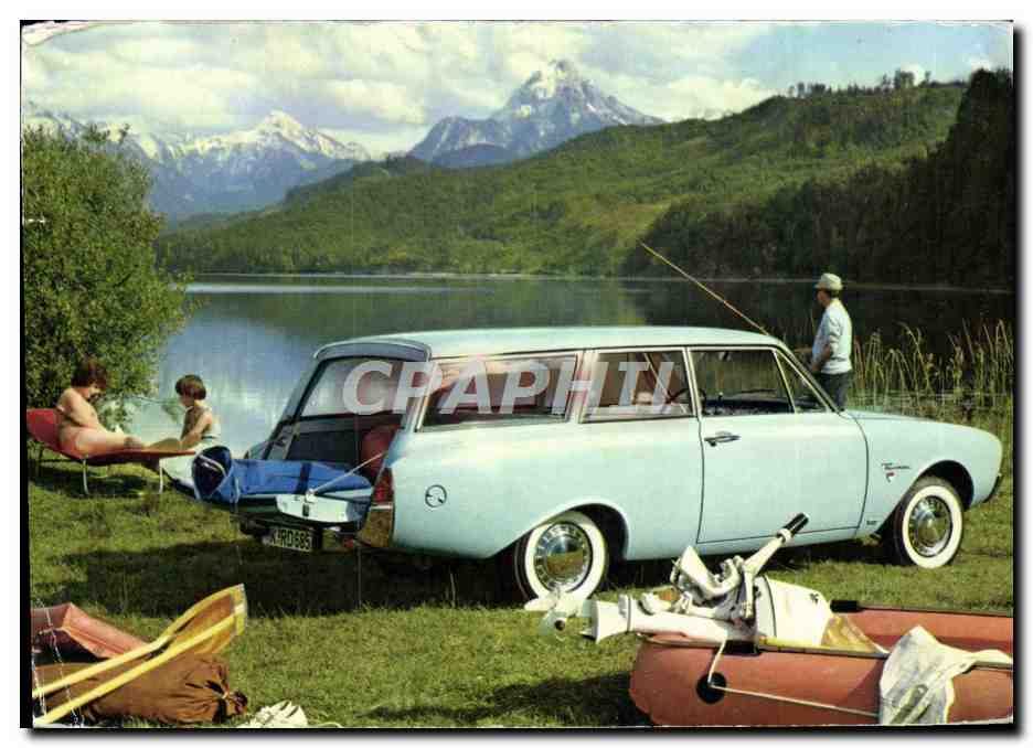 Vue lacustre avec voiture — Mercedes-Benz 190, édition Ford