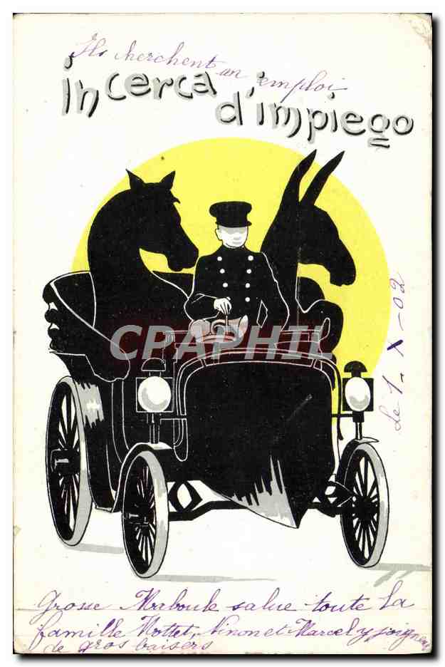 Chercher un emploi — publicité humoristique — Cartolina Postale, n° 110-02