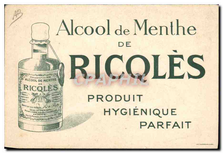 L'Automobile — Les Sports — Dessin de Marcel Capy — Édité par l'Alcool de Menthe de Ricolès — Reverso