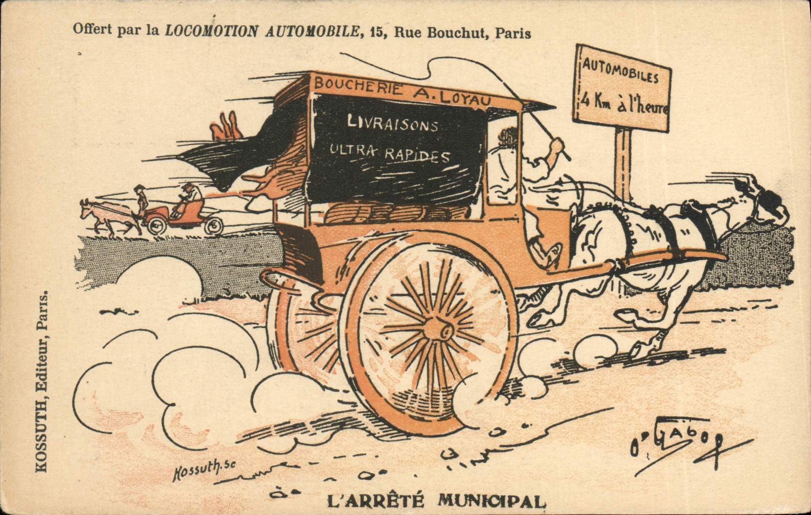 Boucherie A. Loyau — publicité automobile — Kossuth, Paris