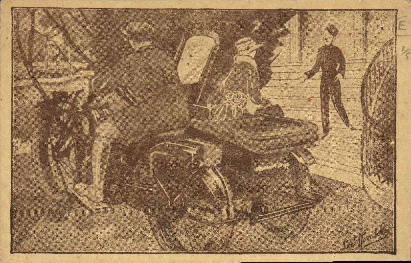 CPA Societe Motocyclettes et automobiles Viratelle Rue de Jean Bourgey Lyon Villeurbanne Moto Side Car