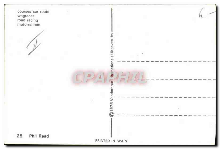 CPM Moto Phil Read Courses sur route — Rückseite