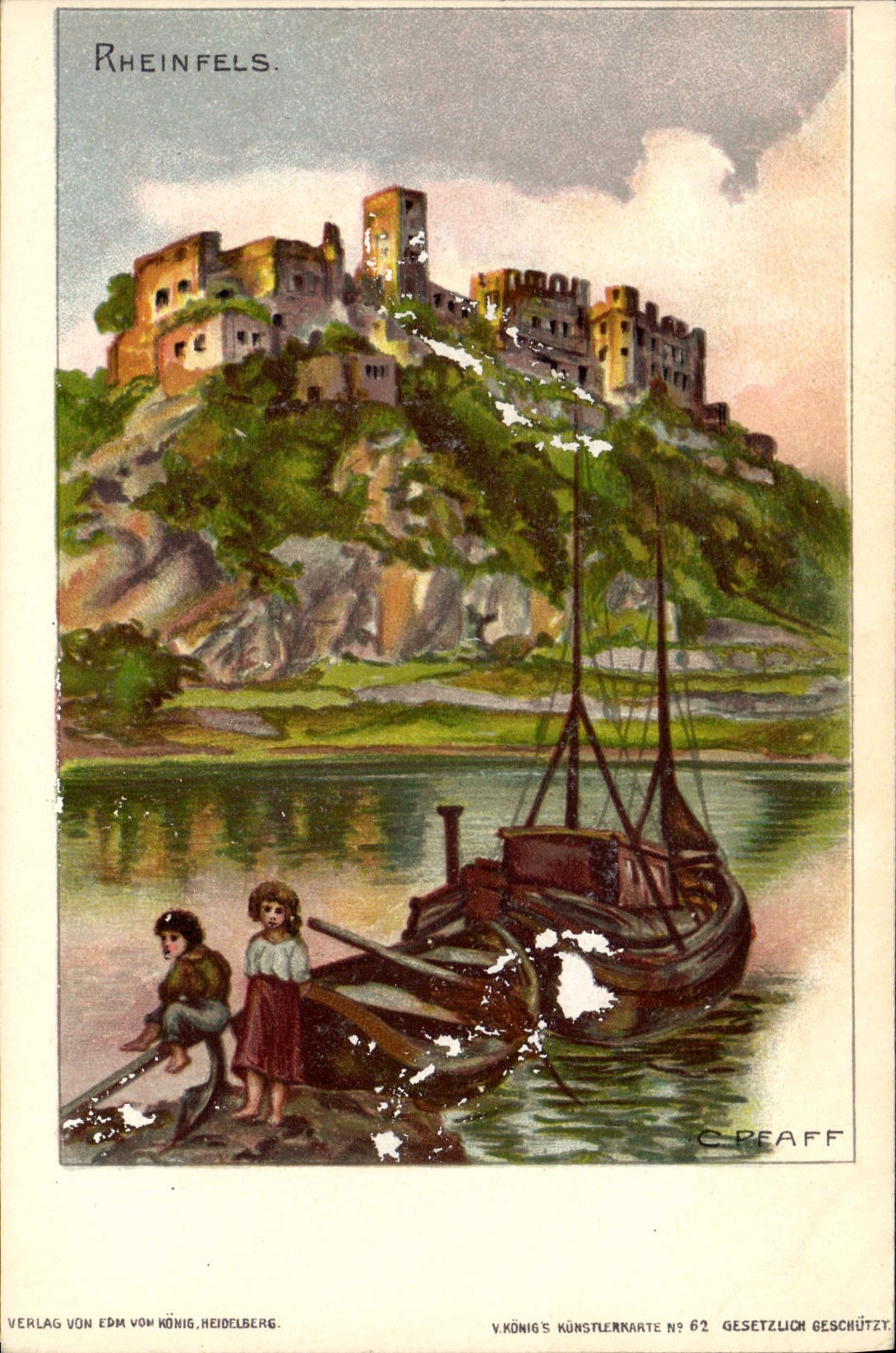 CPA Illustrateur Rheinfels C Pfaff