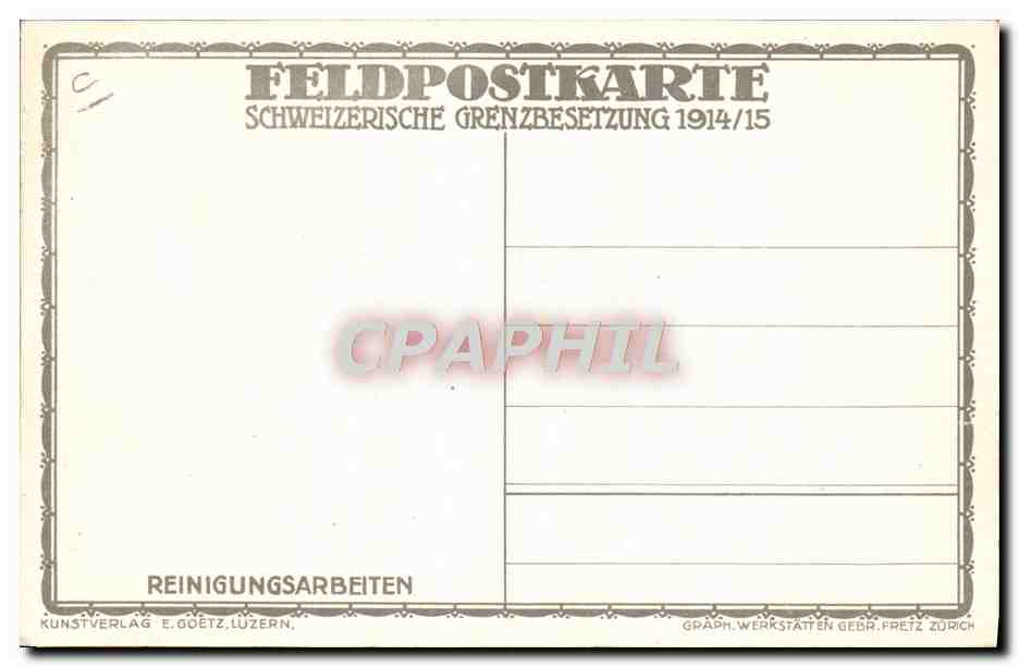CPA Illustrateur Militaria Feldpostkarte Suisse — Rückseite