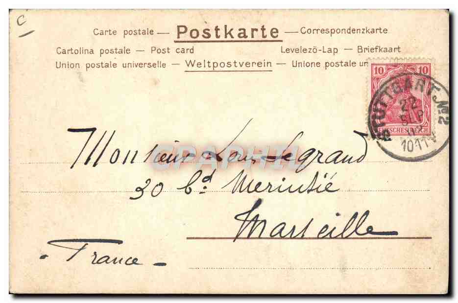 CPA Illustrateur Burgruine — Verso