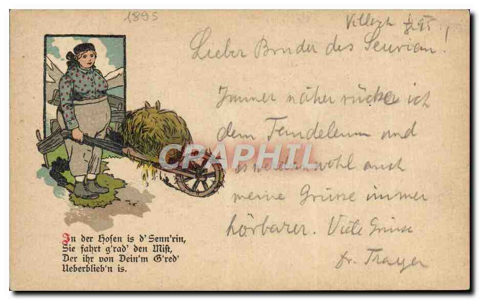 CPA Illustrateur Carte 1895 Paysanne Folklore Autriche