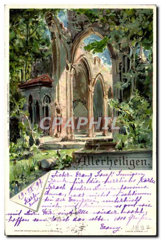 CPA Illustrateur Allerheiligen Carte 1897