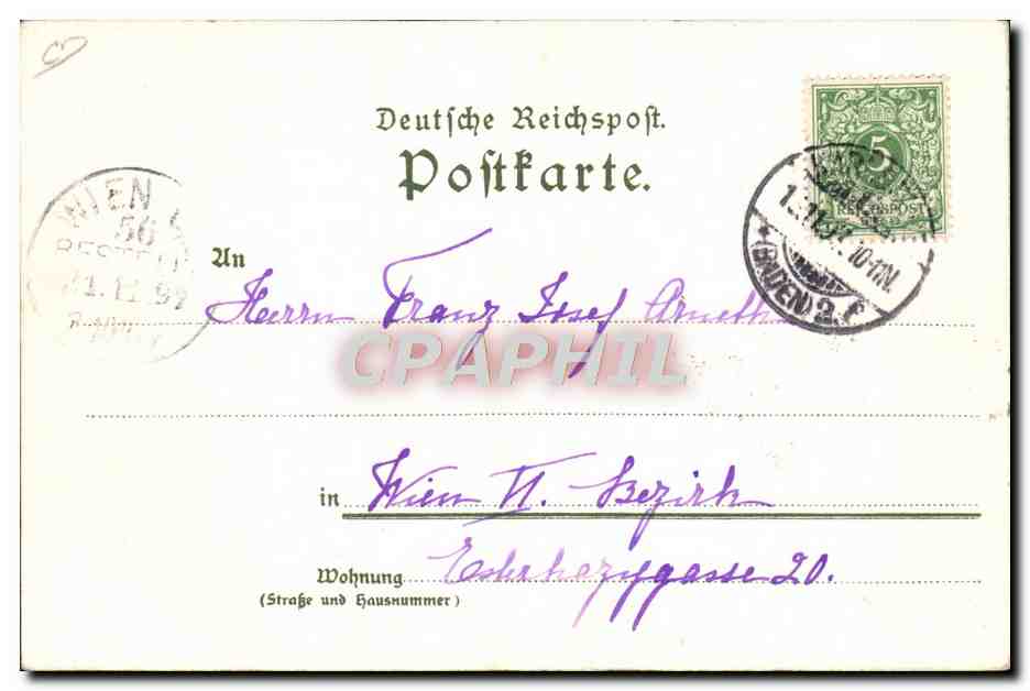 CPA Illustrateur Allerheiligen Carte 1897 — Rückseite