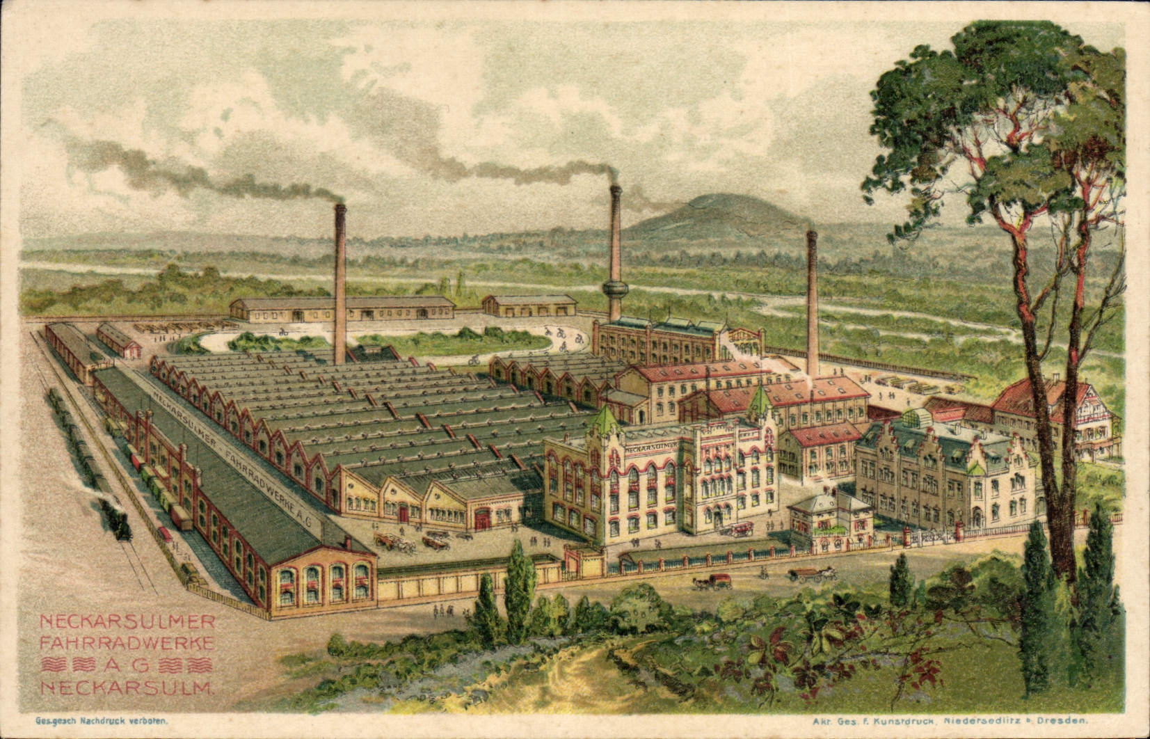 Neckarsulmer Fahrradwerke A.G. — Fahrradfabrik — Verleger A. Ges. f. Kunstdruck, Niedersedlitz, Dresden