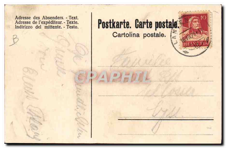 CPA Illustrateur Bernisches Kant Turnfest Langenthal Juli 1921 Folklore — Verso