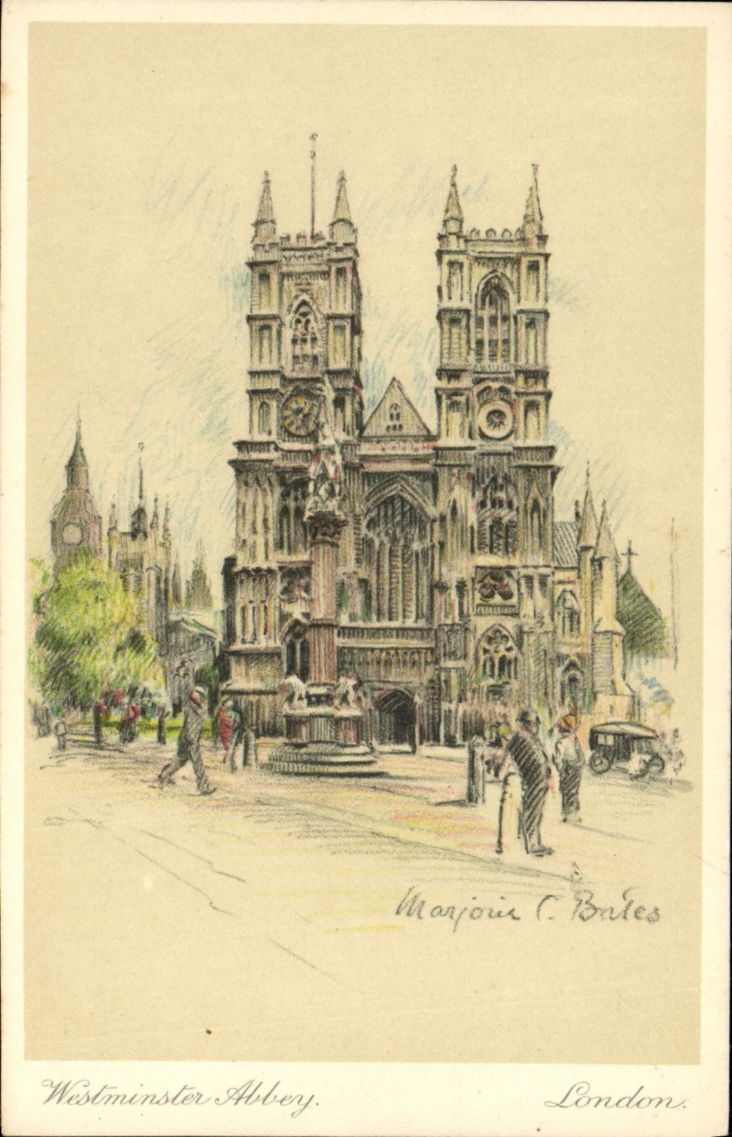 CPA Illustrateur London Westminster Abbey 