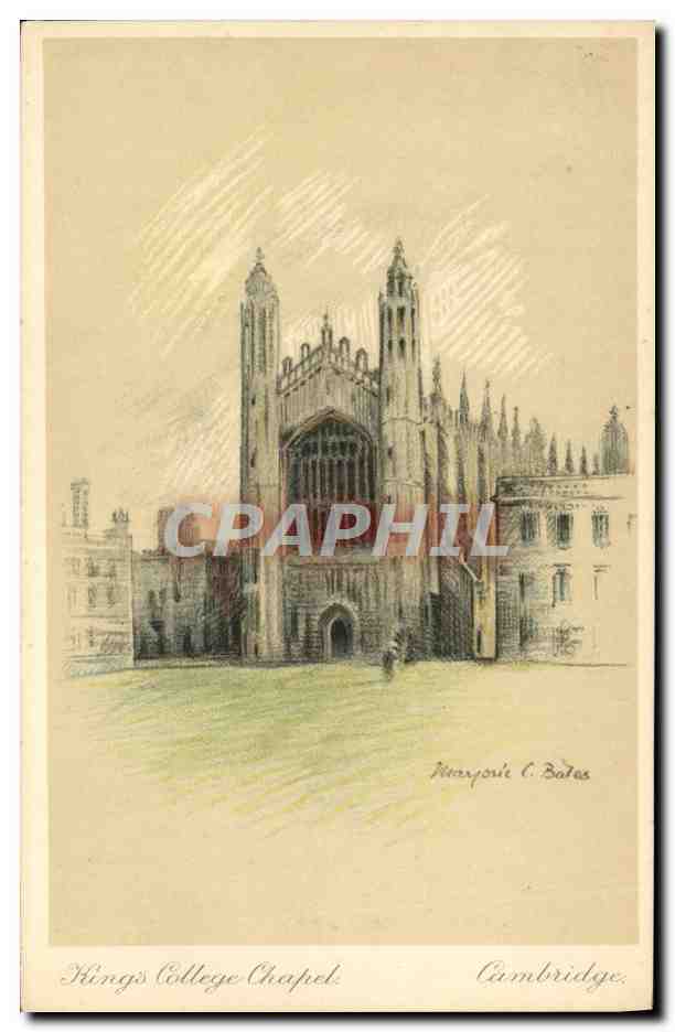 CPA Illustrateur Cambridge Kings College Chapel