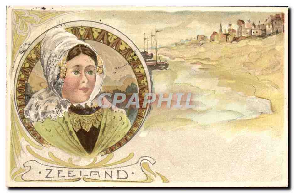 CPA Illustrateur Zeeland Folklore Femme